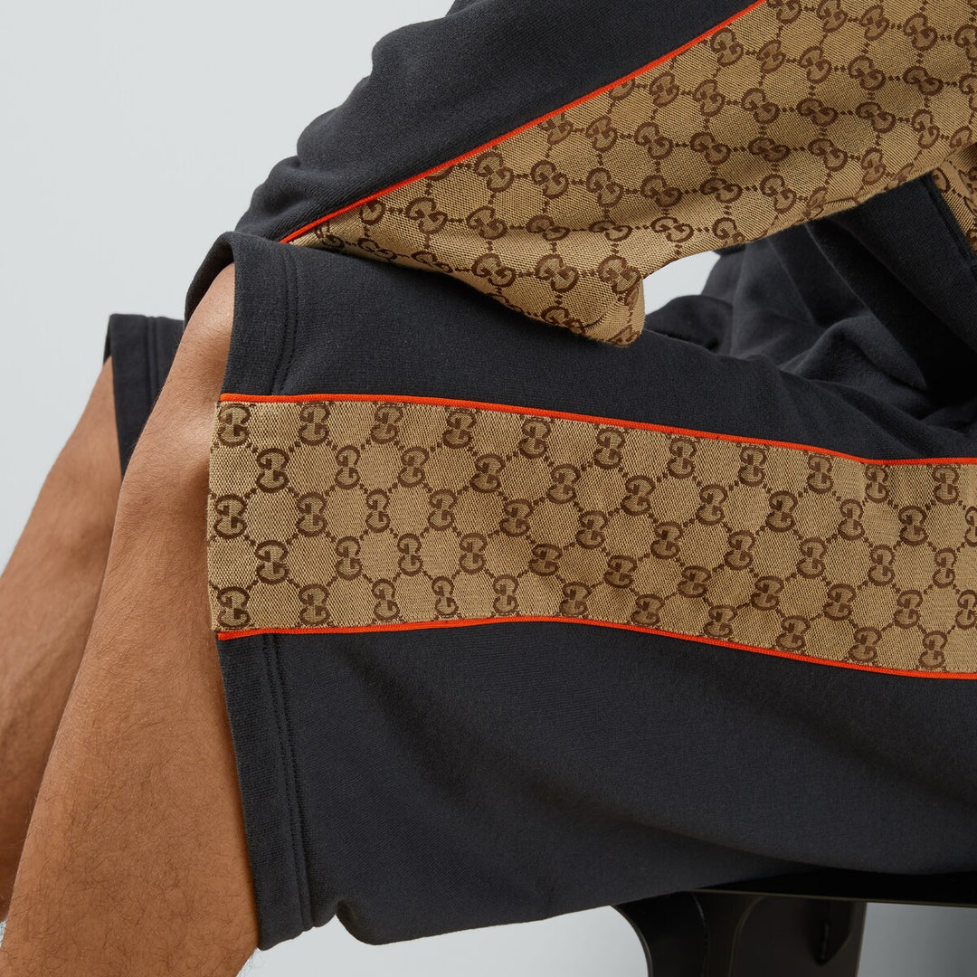 GUCCI  COTTON JERSEY SHORTS WITH GG INSERTS