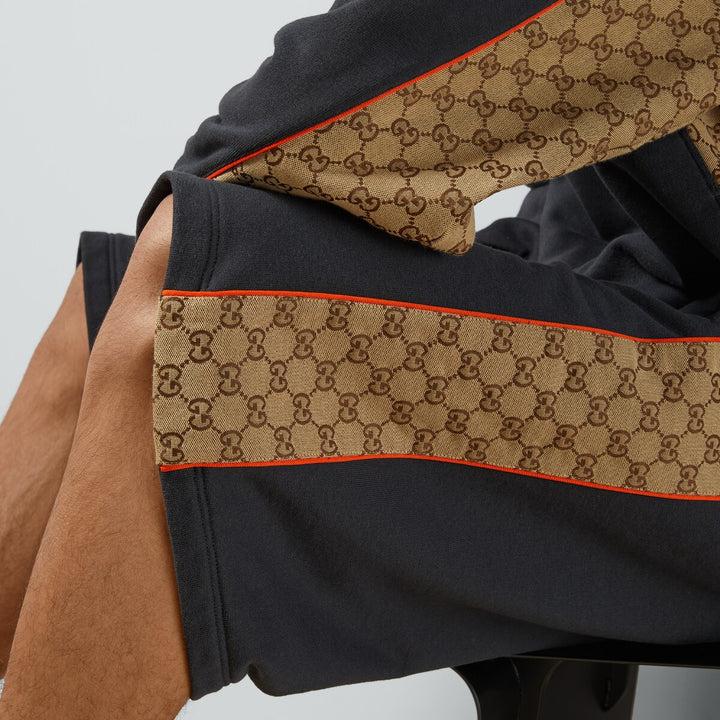 GUCCI  COTTON JERSEY SHORTS WITH GG INSERTS