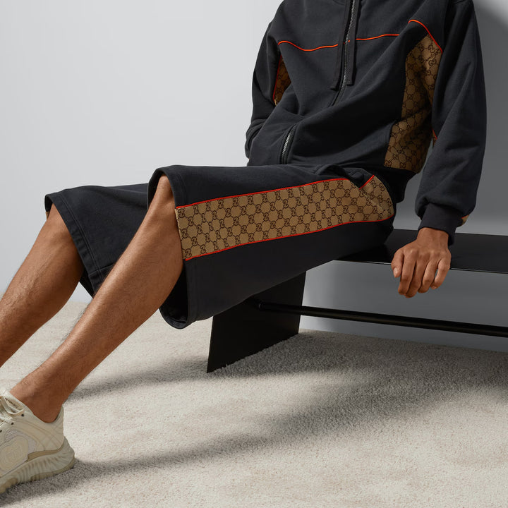 GUCCI  COTTON JERSEY SHORTS WITH GG INSERTS