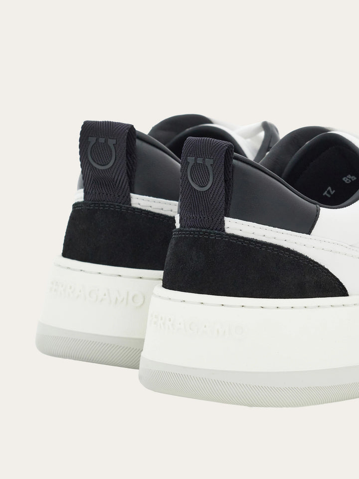 FERRAGAMO Suede patch skate sneaker