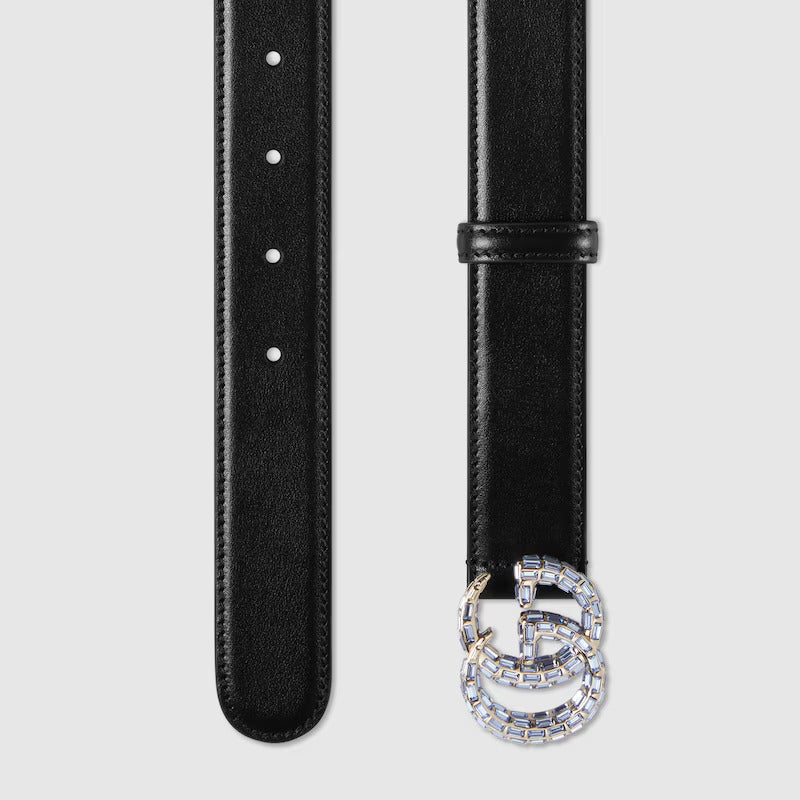 GUCCI GG Marmont thin belt with crystals