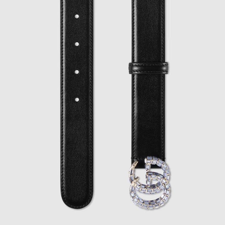 GUCCI GG Marmont thin belt with crystals