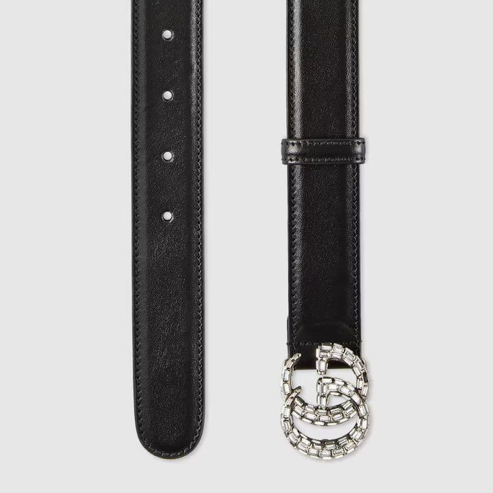 GUCCI GG Marmont thin belt with crystals