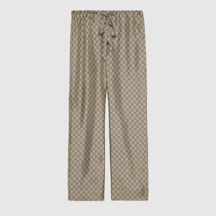 GUCCI GG SUPREME PRINT SILK PANT