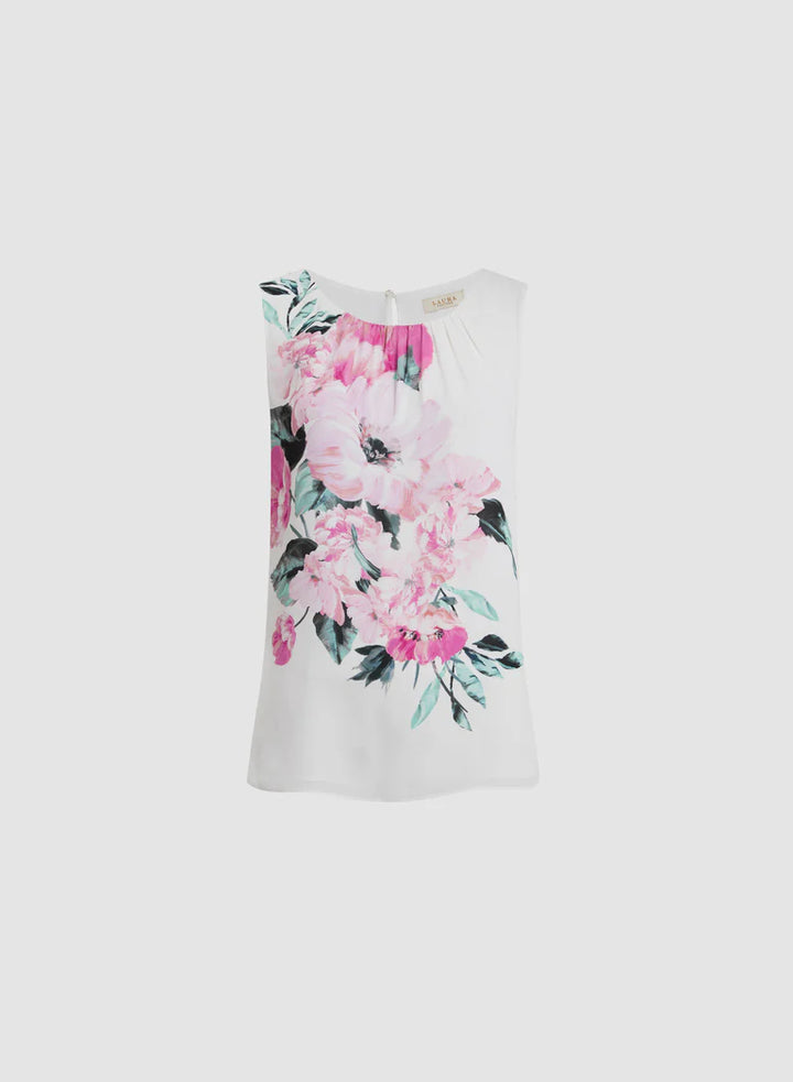LAURA Floral Placement Print Blouse