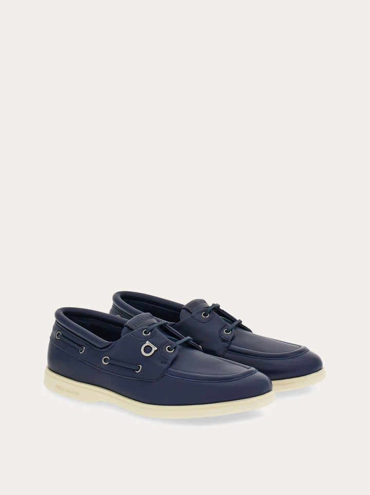 Ferragamo Boat shoe with Gancini ornament