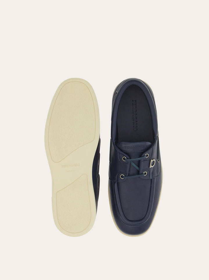 Ferragamo Boat shoe with Gancini ornament
