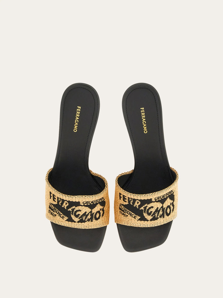 Ferragamo Jacquard slide with logo