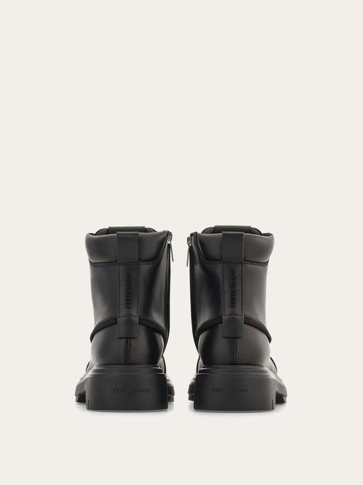 Ferragamo Combat boot with maxi-tongue