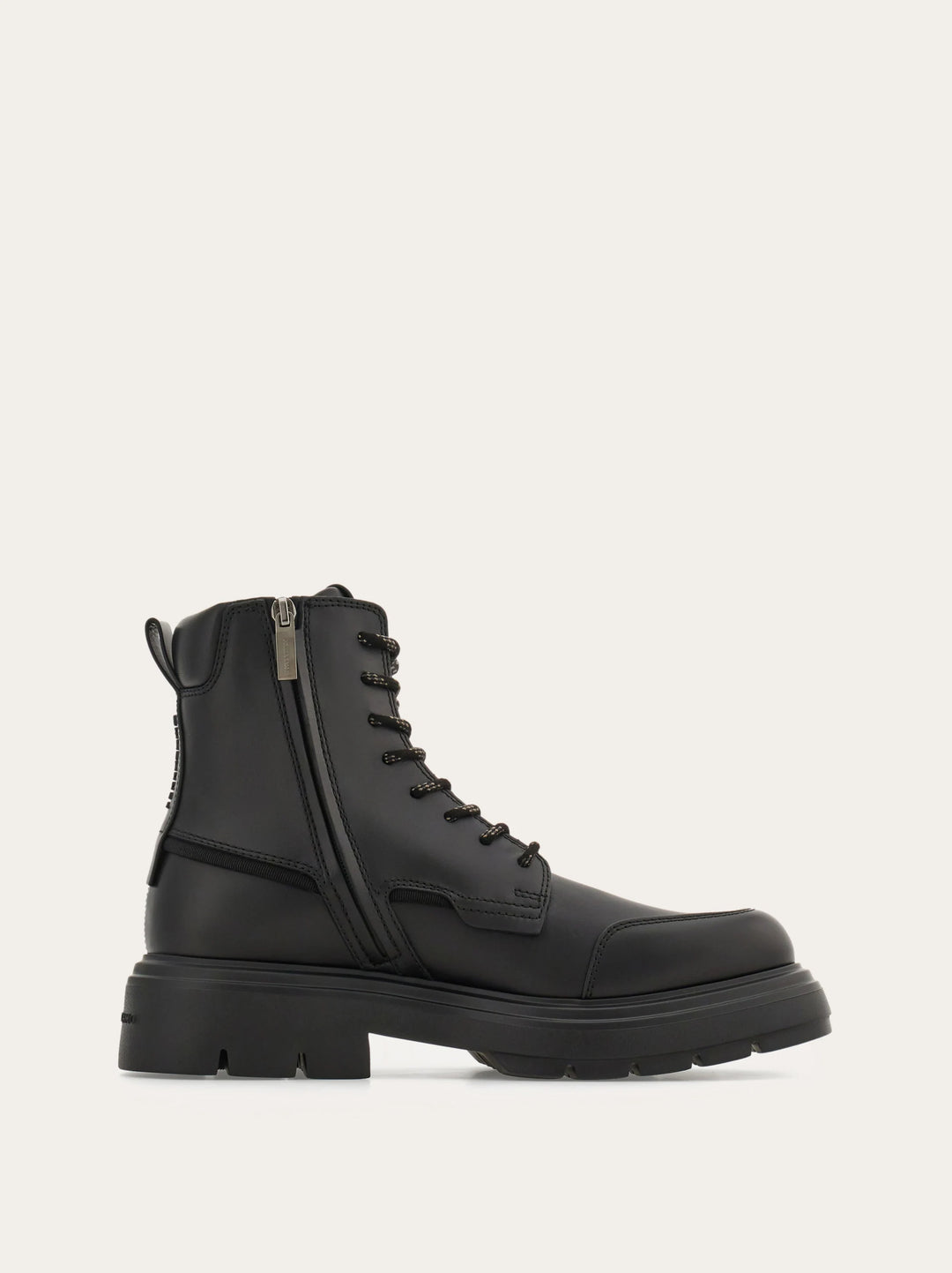 Ferragamo Combat boot with maxi-tongue