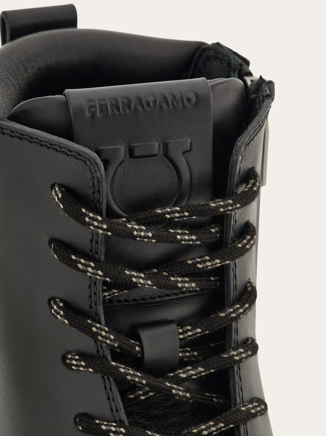 Ferragamo Combat boot with maxi-tongue