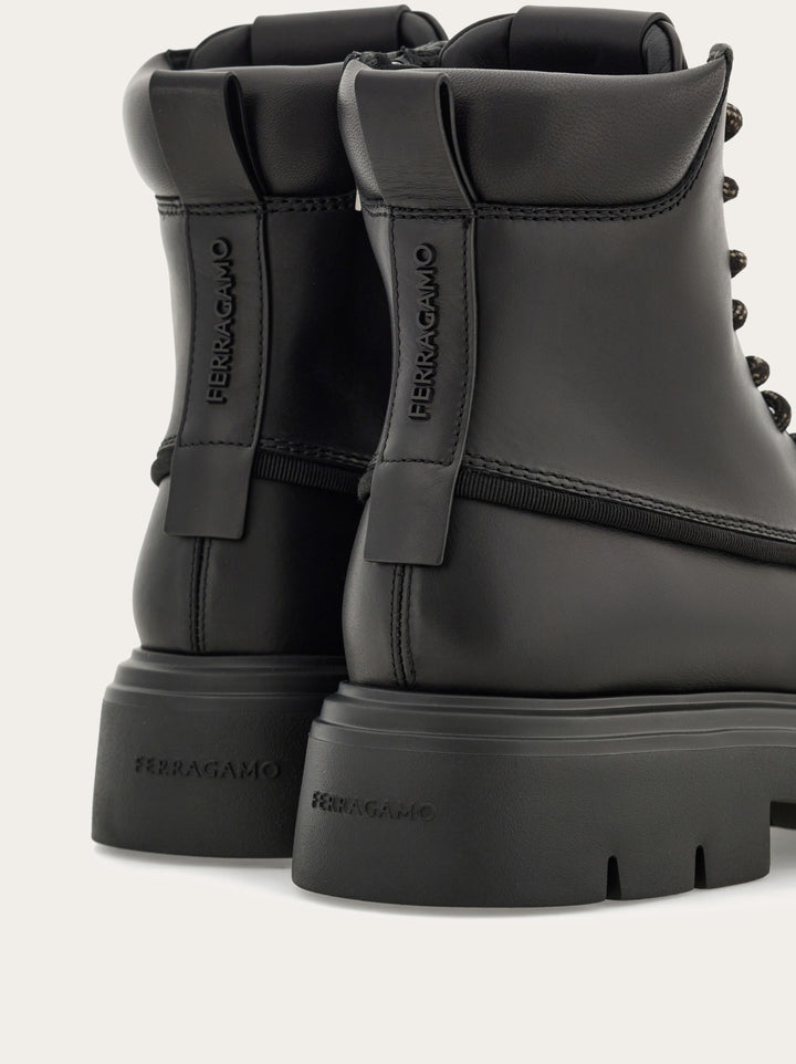 Ferragamo Combat boot with maxi-tongue