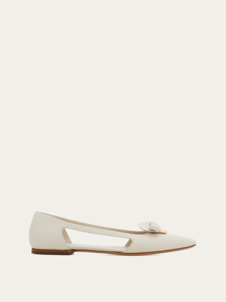 Ferragamo Cut out ballet flat with Drop Bow ornament