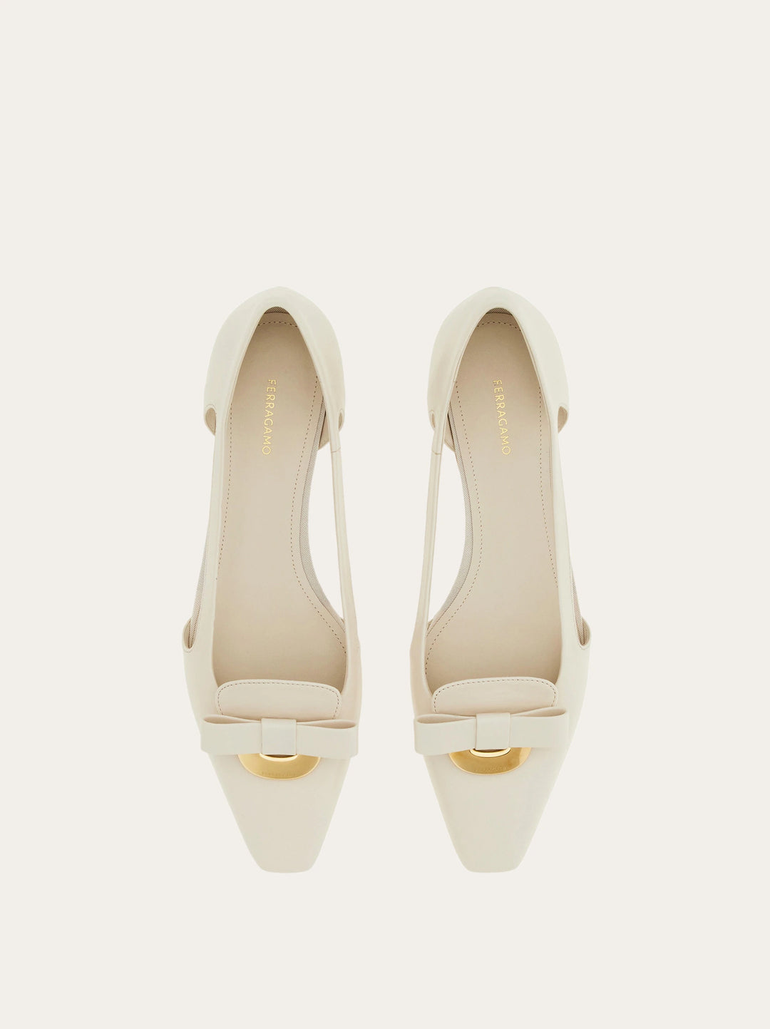 Ferragamo Cut out ballet flat with Drop Bow ornament