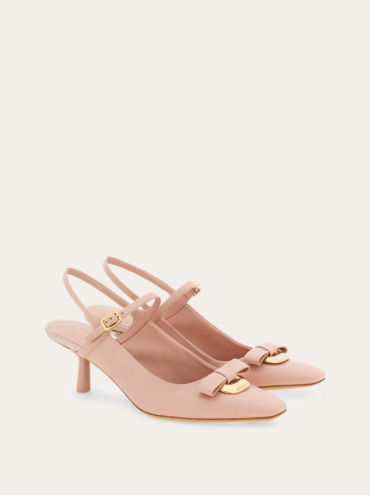 Ferragamo Drop Bow ornament slingback