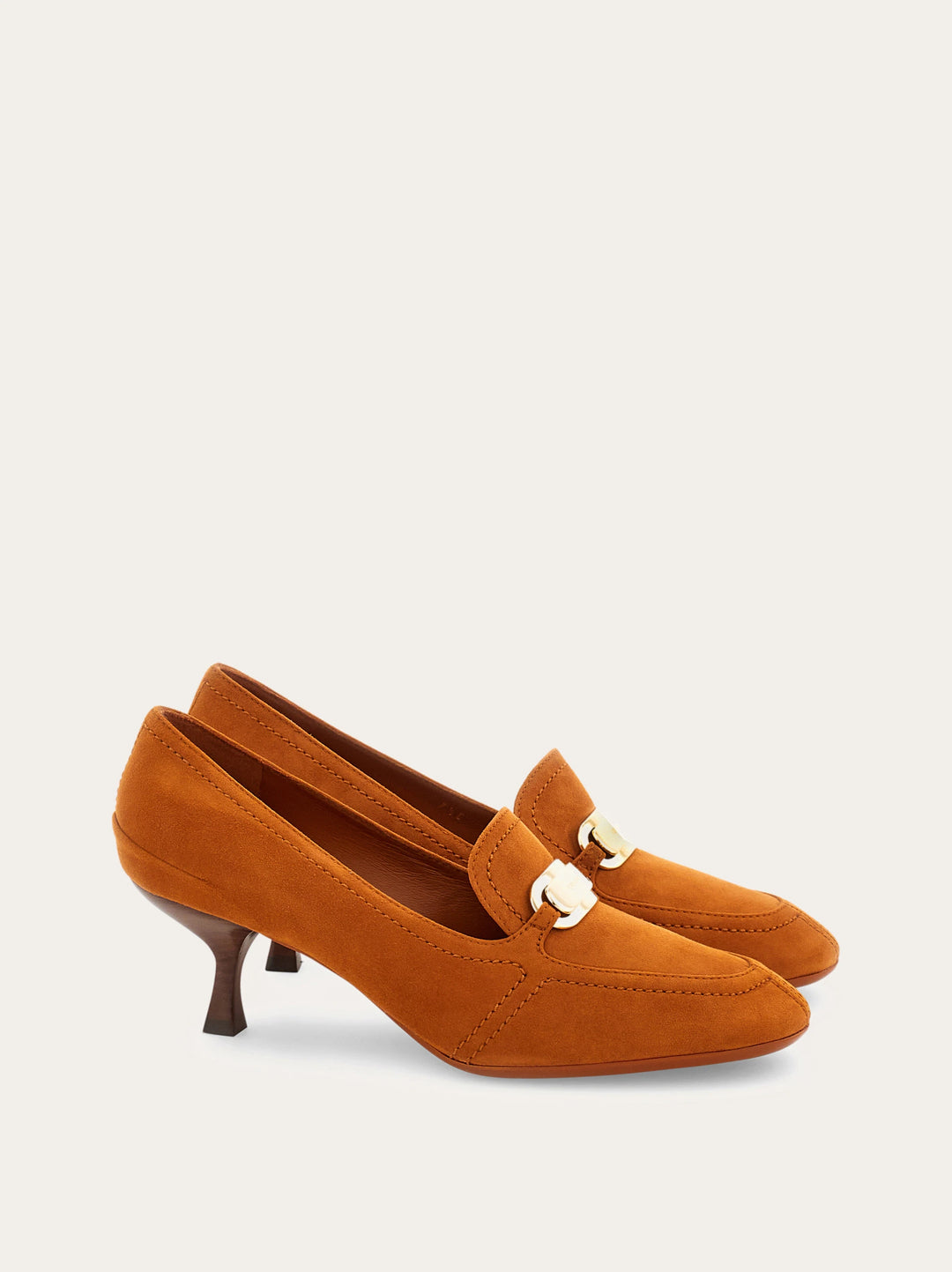 Ferragamo Kitten heel loafer with new Vara buckle