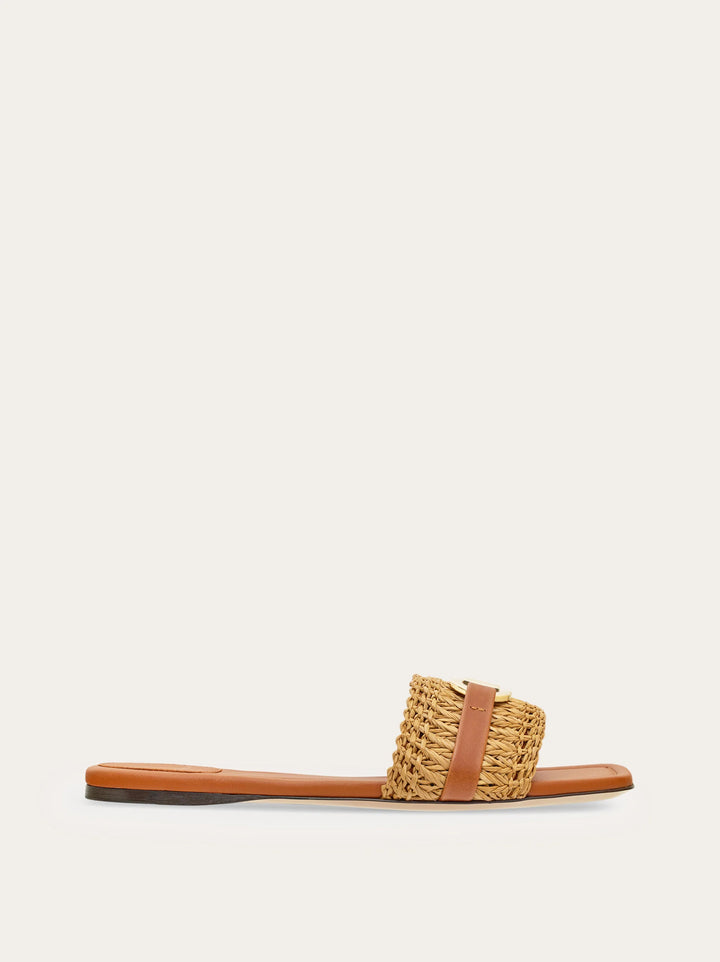 Ferragamo Flat slide with Gancini ornament