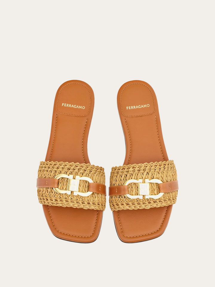 Ferragamo Flat slide with Gancini ornament