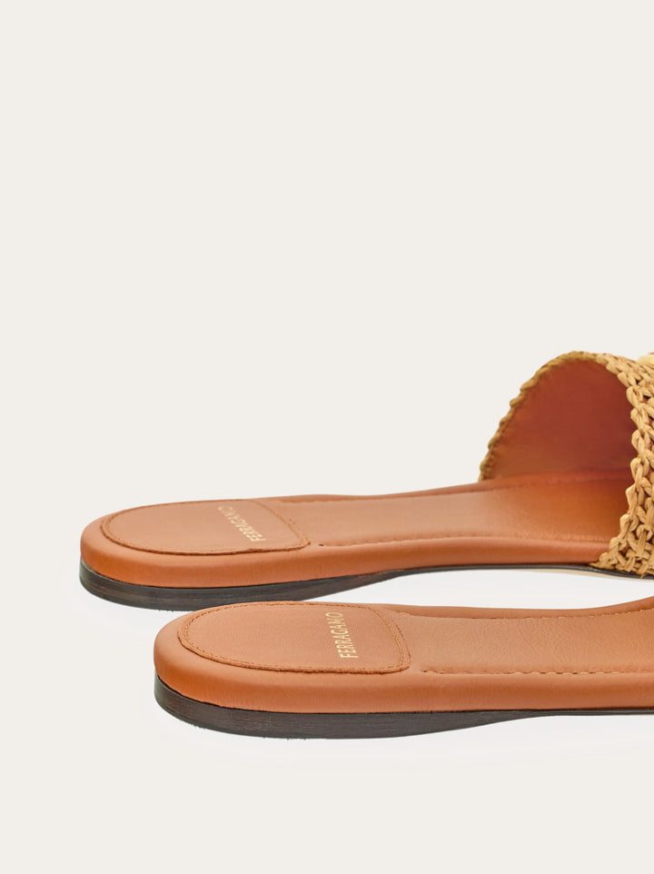 Ferragamo Flat slide with Gancini ornament