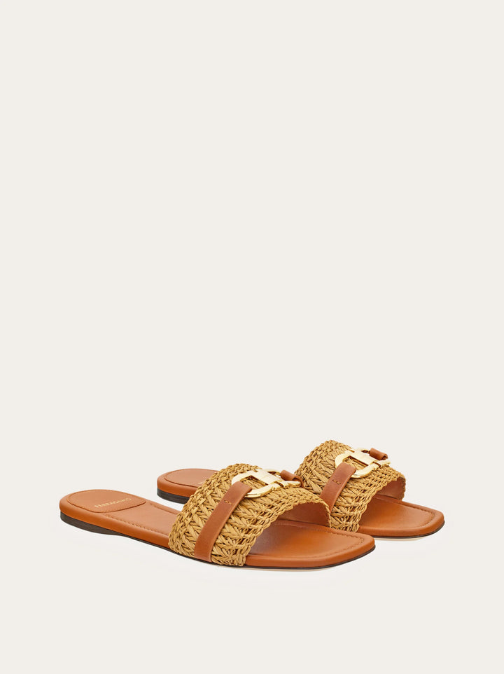 Ferragamo Flat slide with Gancini ornament