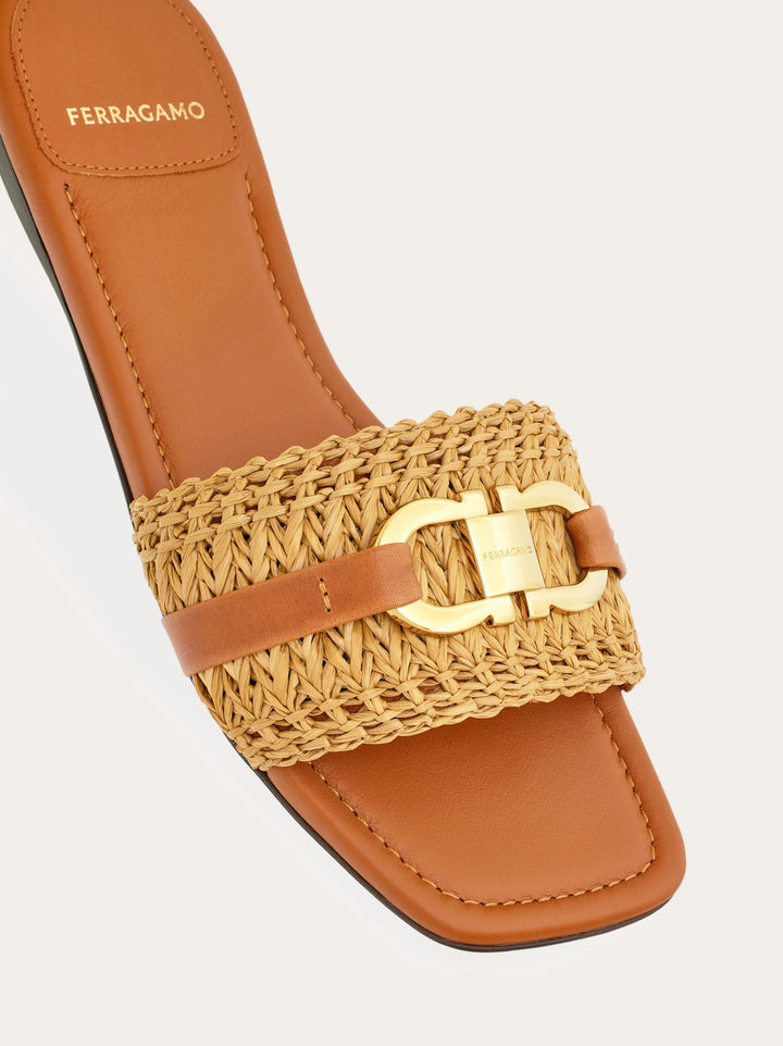 Ferragamo Flat slide with Gancini ornament