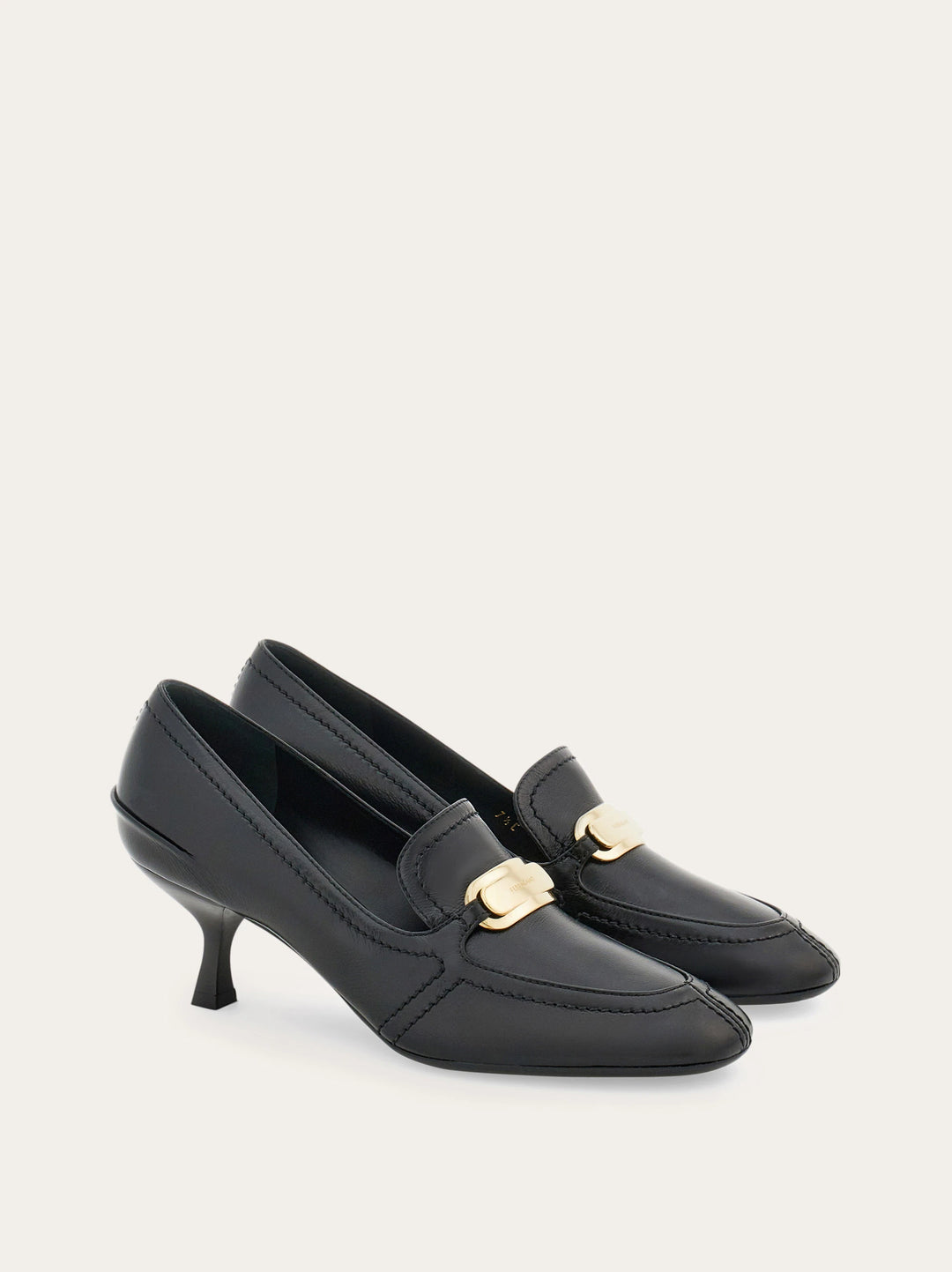 Ferragamo Kitten heel loafer with new Vara buckle