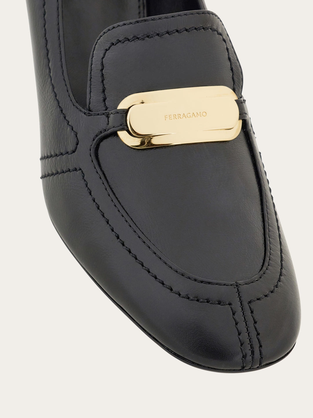 Ferragamo Kitten heel loafer with new Vara buckle