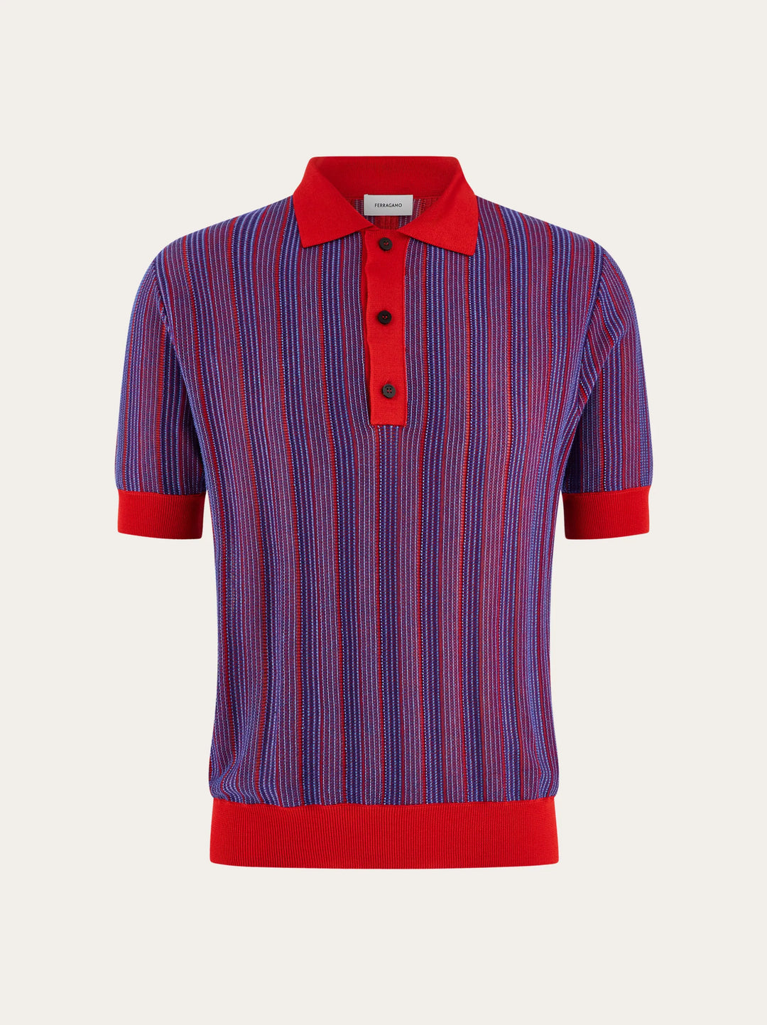 Ferragamo  Polo with vertical stripes