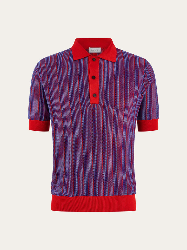 Ferragamo  Polo with vertical stripes