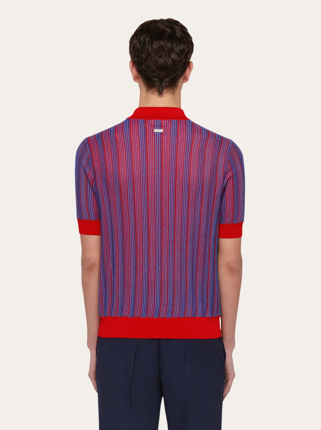 Ferragamo  Polo with vertical stripes