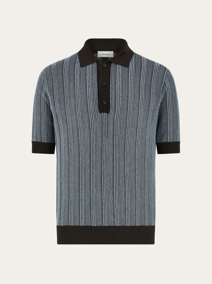 Ferragamo  Polo with vertical stripes