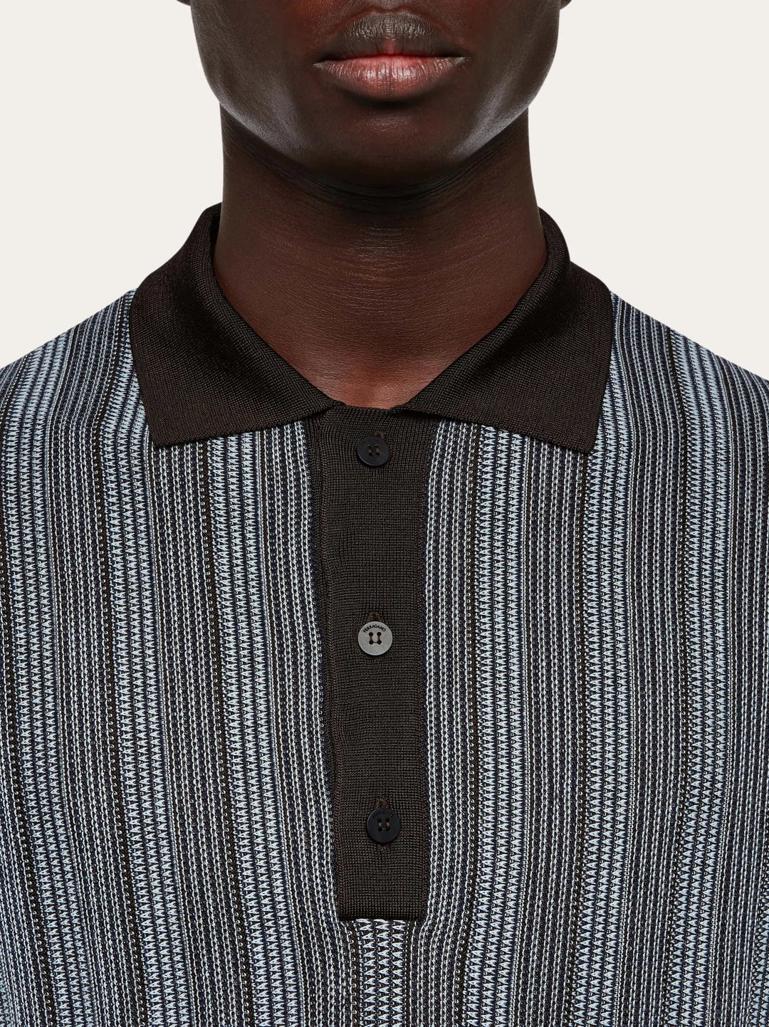 Ferragamo  Polo with vertical stripes