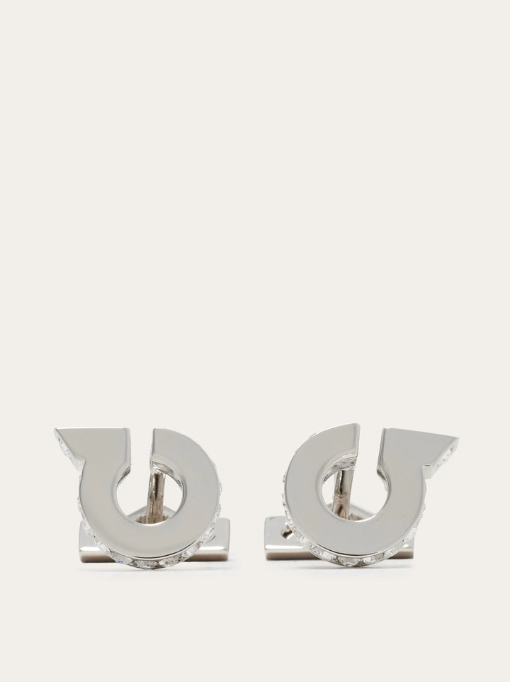 Ferragamo Gancini cufflinks with crystals