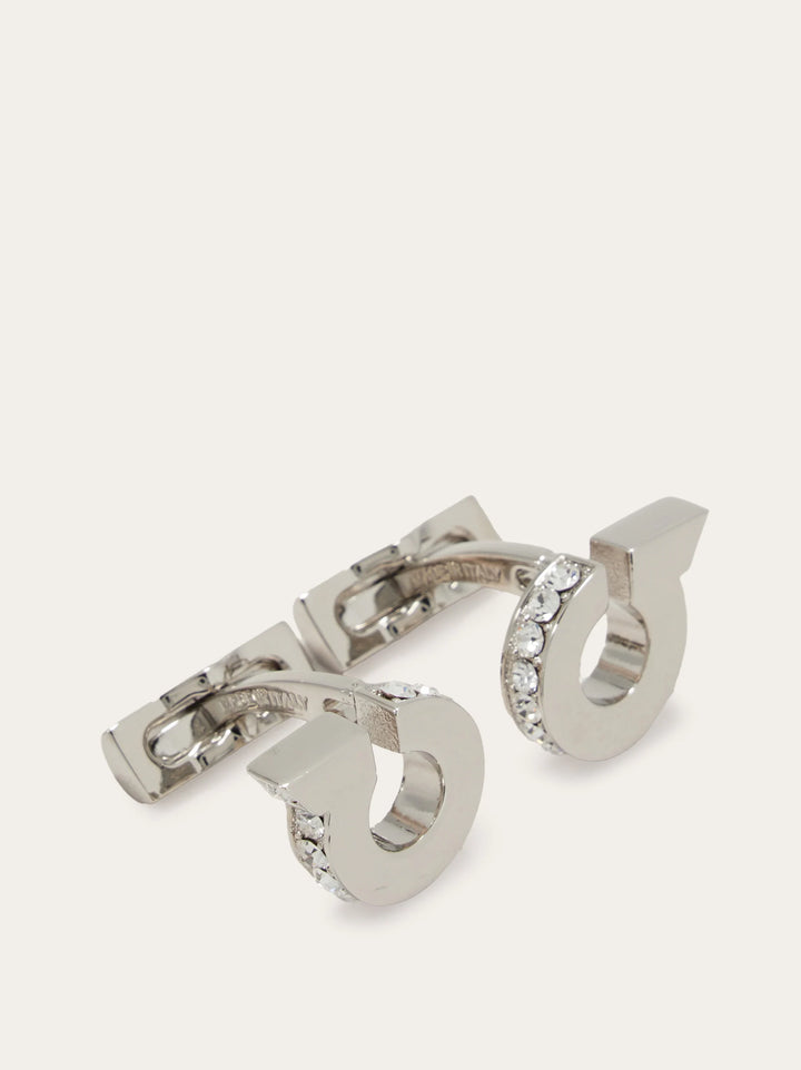 Ferragamo Gancini cufflinks with crystals