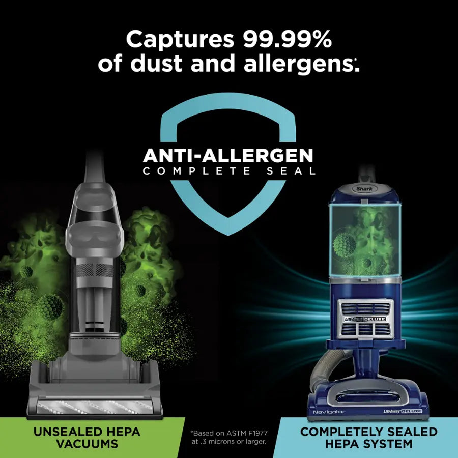 Shark - Navigator Lift-Away Deluxe Upright Vacuum with Anti-Allergen Complete Seal - Blue