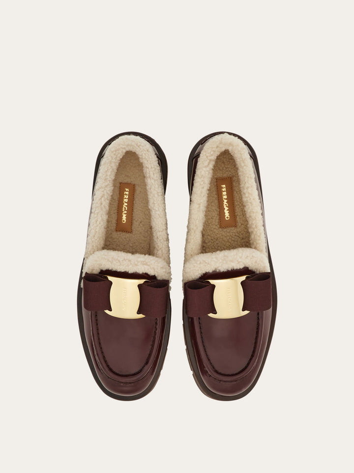 Ferragamo Merino wool lined Vara Bow loafer