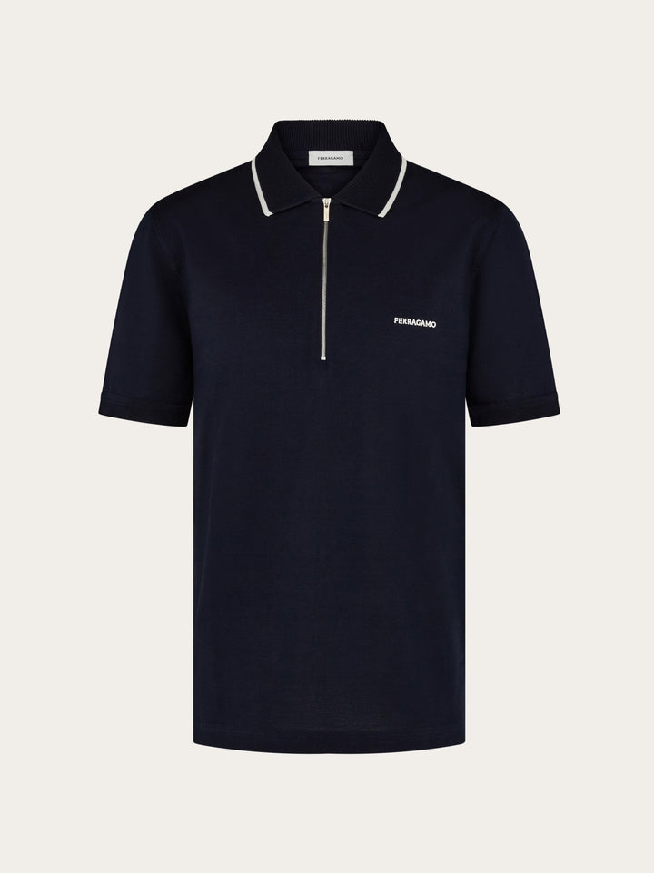 Ferragamo Cotton polo shirt with zip closure