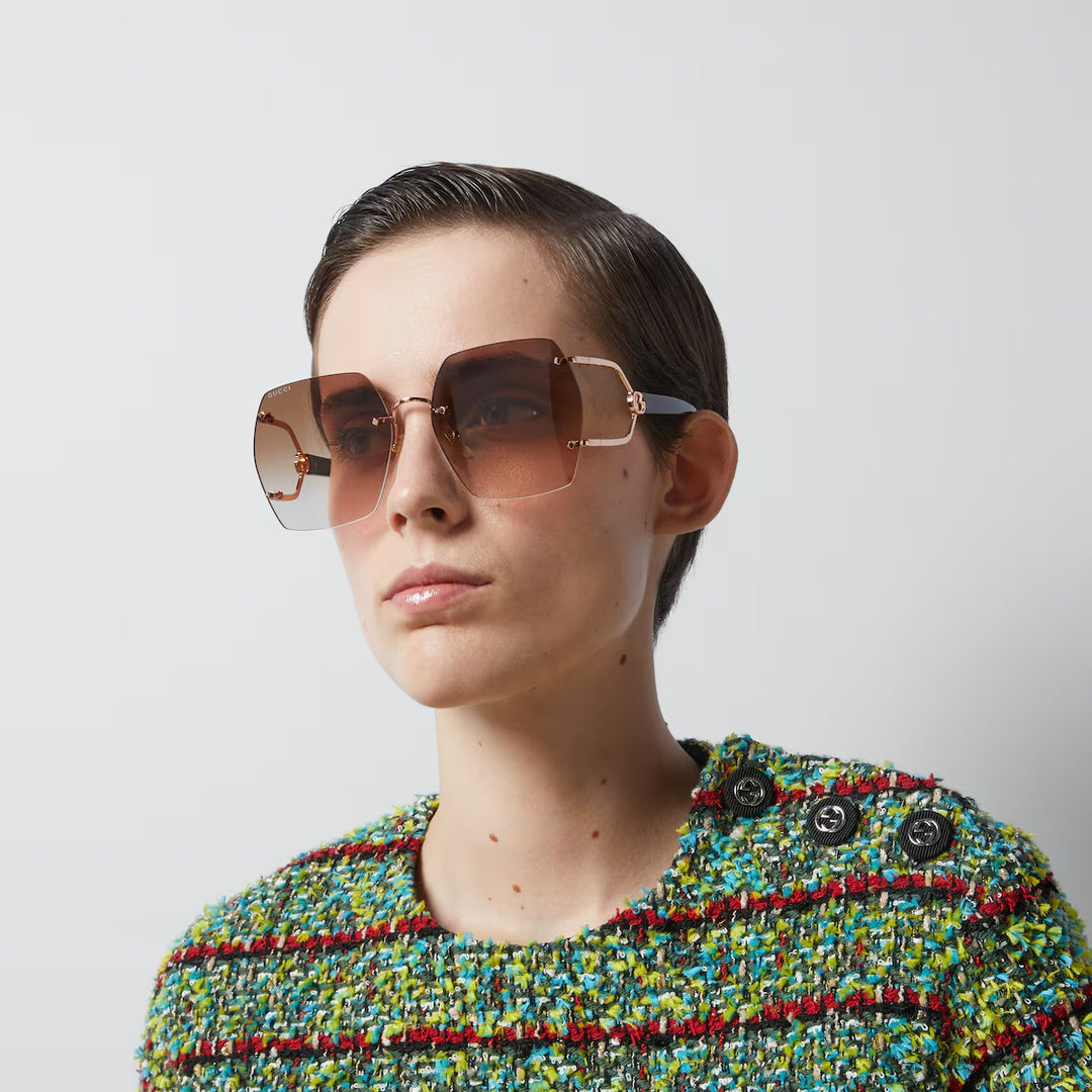 GUCCI Geometric frame sunglasses