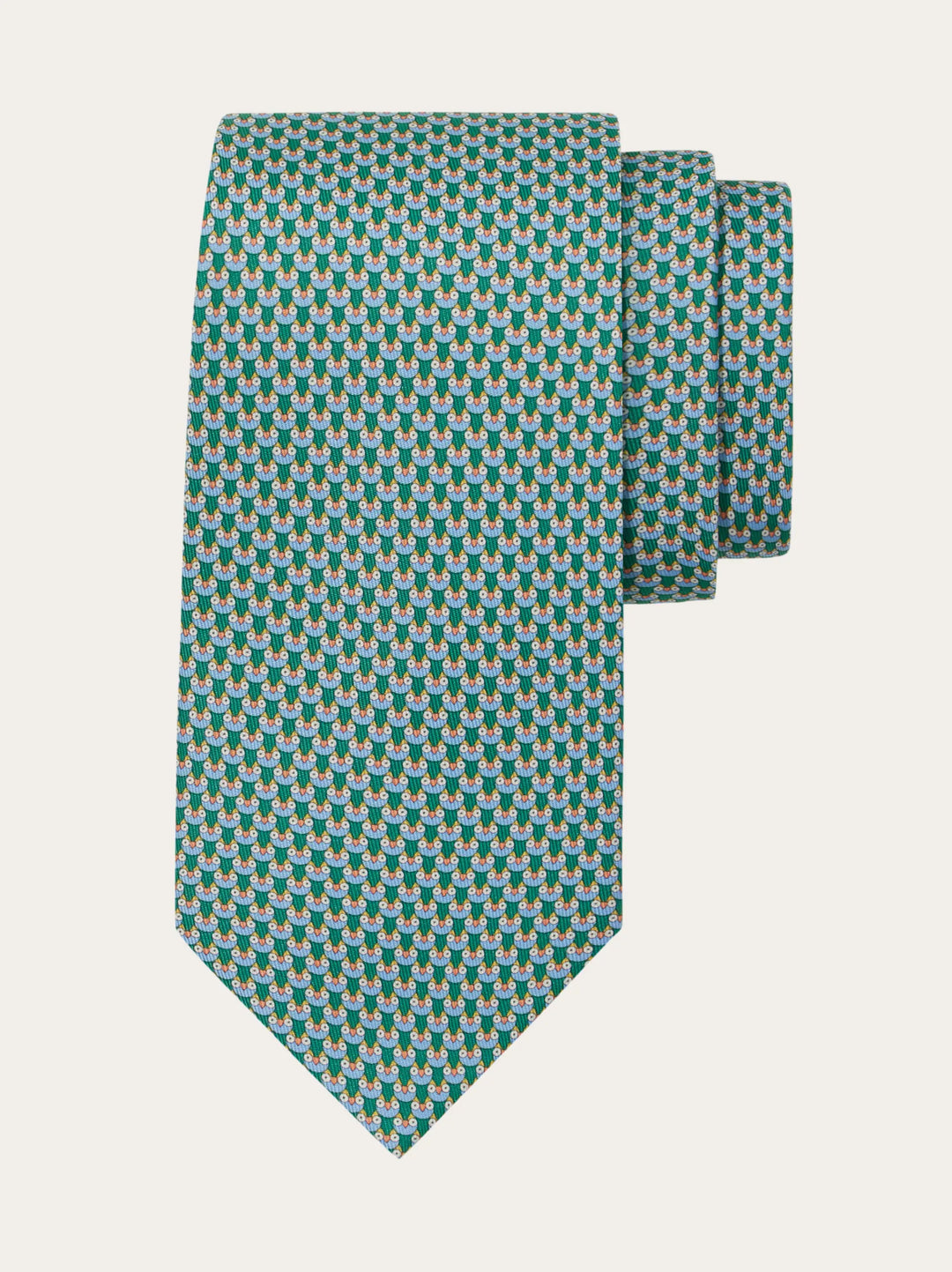 Ferragamo Owl print silk tie