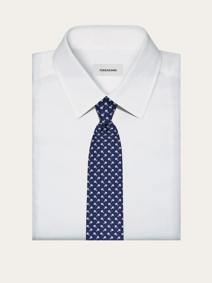 Ferragamo Football print silk tie