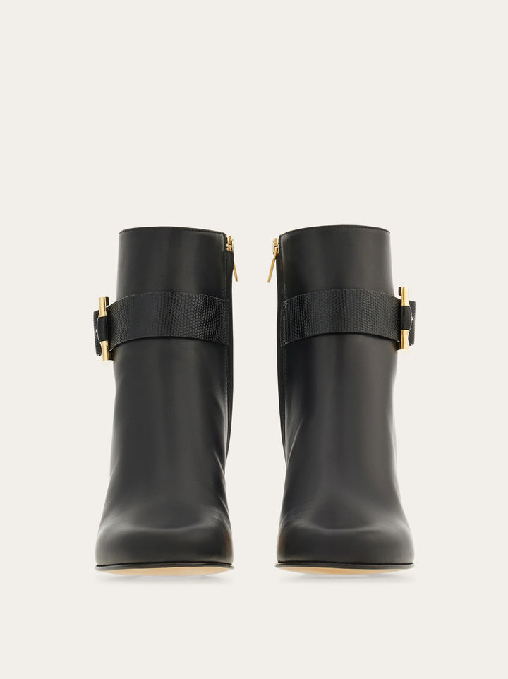 Ferragamo Gancini ornament mid heel ankle boot