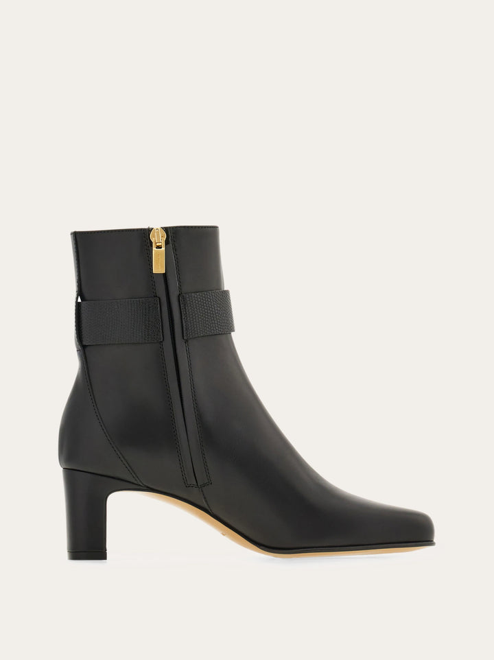 Ferragamo Gancini ornament mid heel ankle boot