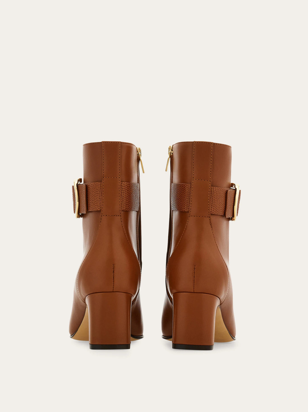 Ferragamo Gancini ornament mid heel ankle boot