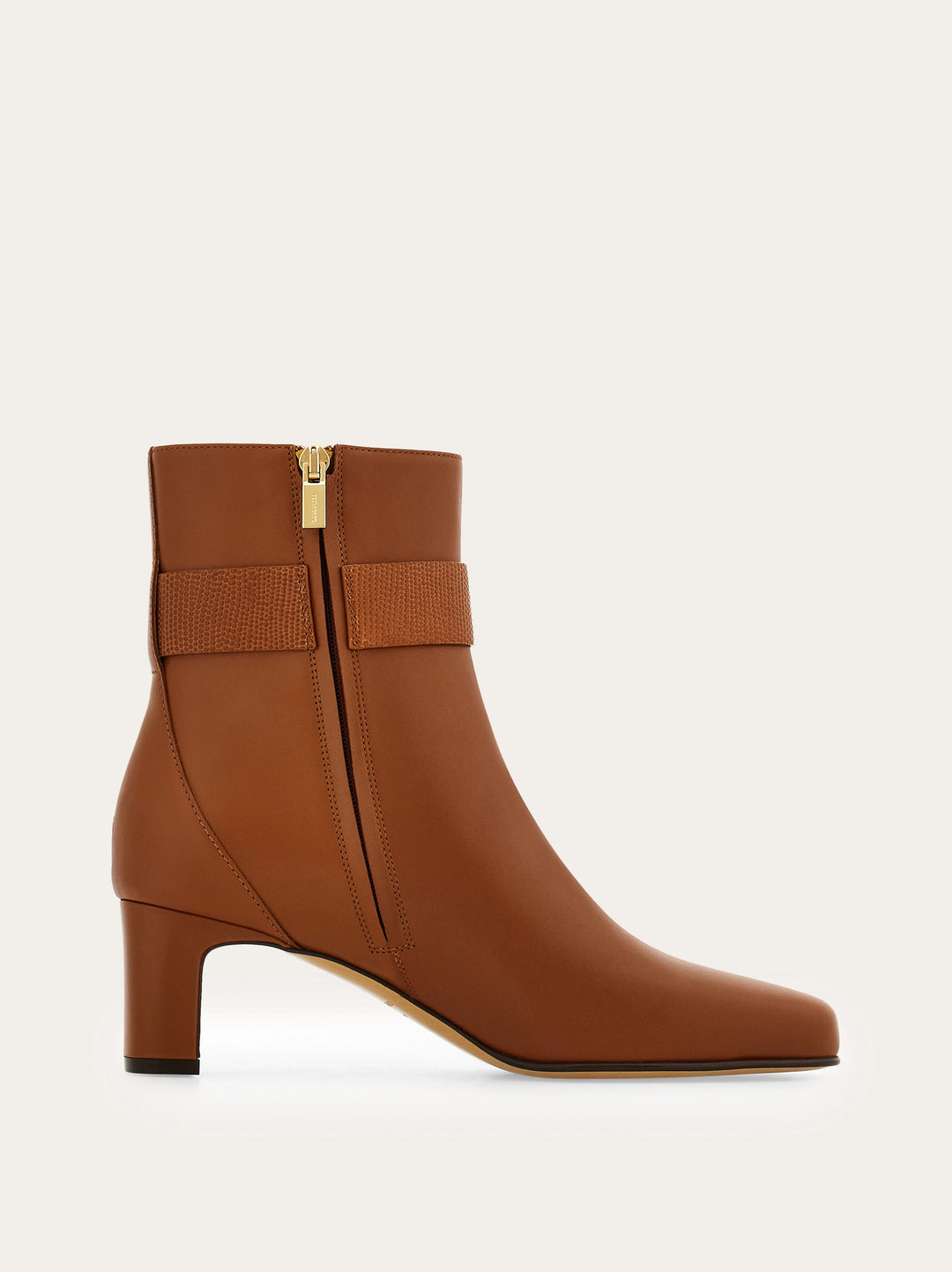 Ferragamo Gancini ornament mid heel ankle boot