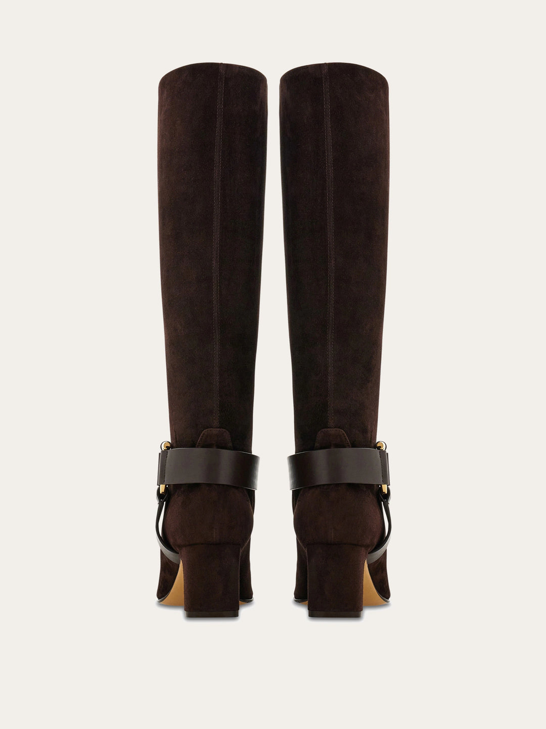 Ferragamo Gancini ornament knee high boot