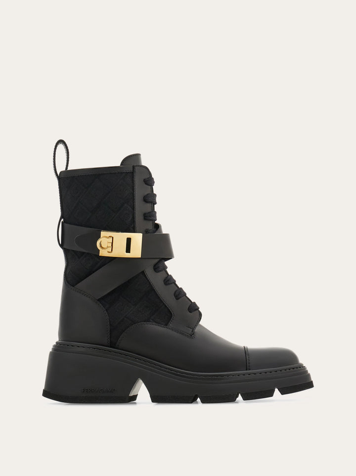 Ferragamo Monogram combat boot