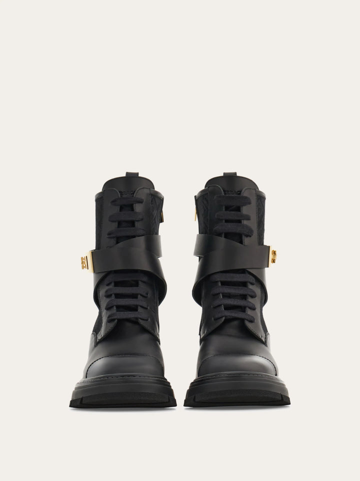 Ferragamo Monogram combat boot