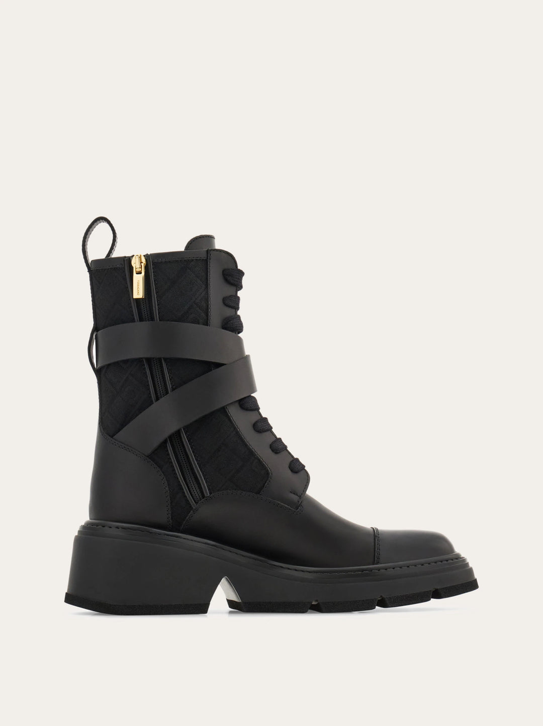 Ferragamo Monogram combat boot