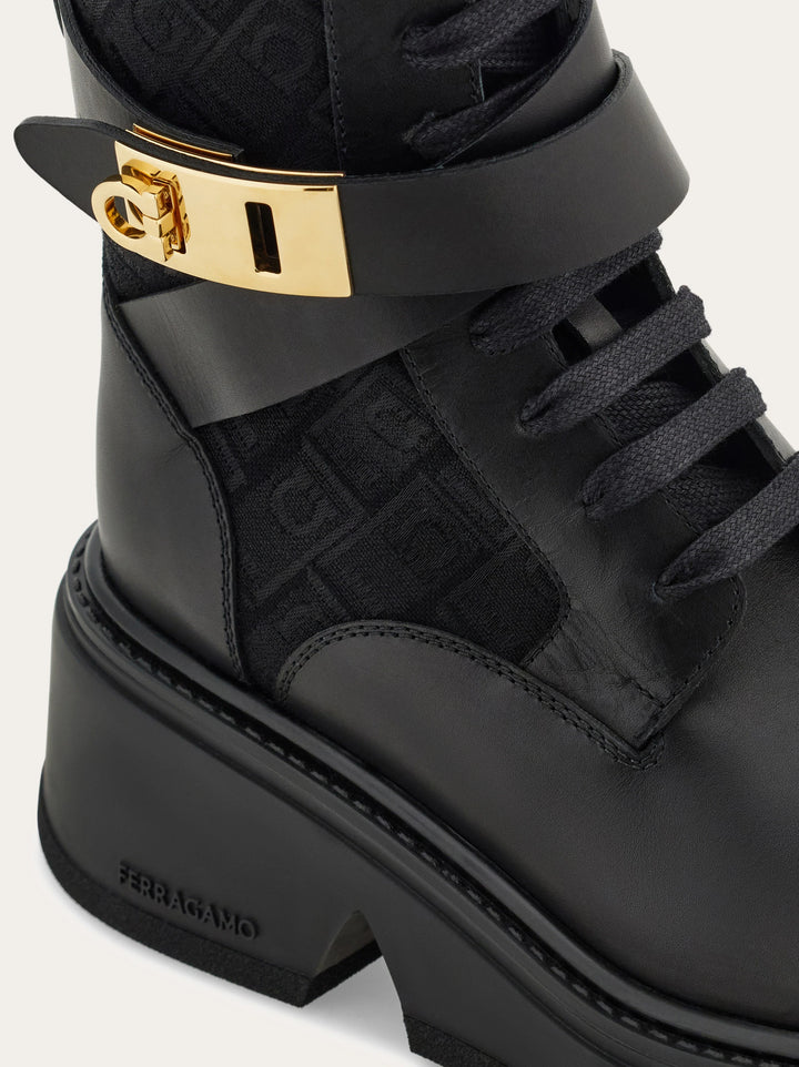 Ferragamo Monogram combat boot