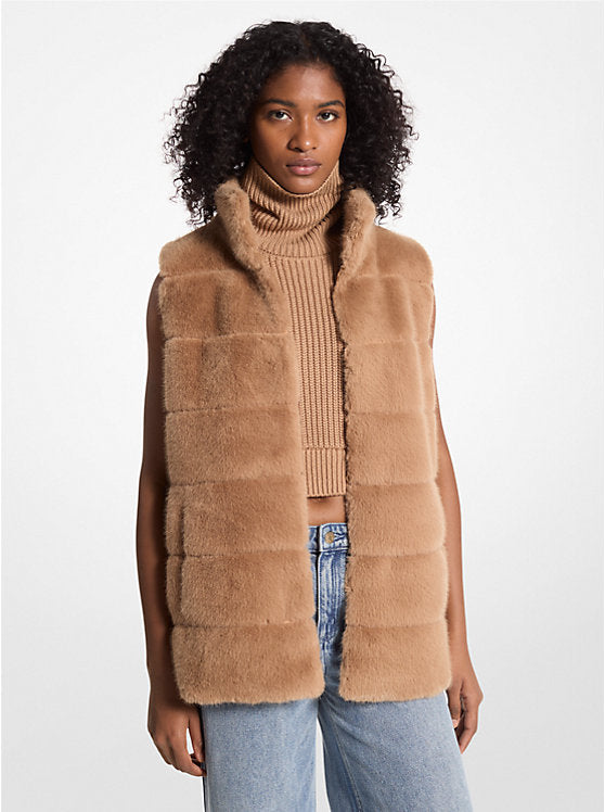 Michael Kors Quilted Faux Fur Vest